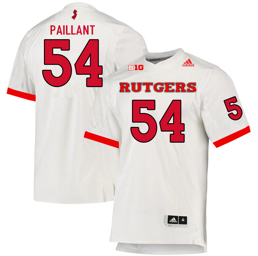 Men #54 Cedrice Paillant Rutgers Scarlet Knights College Football Jerseys Sale-White